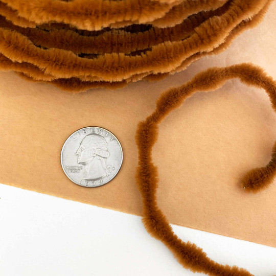 Tiny 3/8" Bump Chenille for Retro Crafts in Light Brown ~ 1 yd.